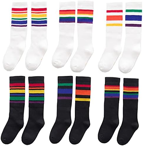 Xiyadun Unisex Knee High Socks for Toddlers Kids 80 Cotton