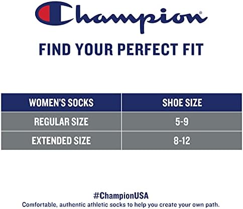 Champion Womens No-Show Socks Athletic Cushioned Socks 6-Pair Pack