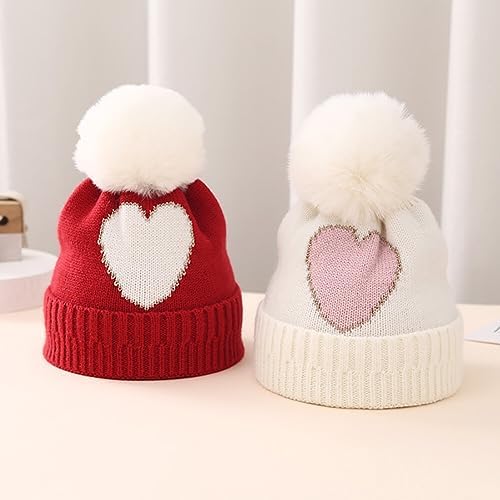 Surakey Baby Knitted Hat with Pompom Winter Beanie