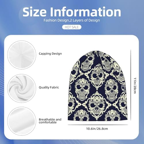 Unisex Skull Beanie Soft Winter