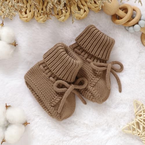 Mimixiong Adjustable Baby Booties - Soft Machine Washable Cozy Socks for Newborns