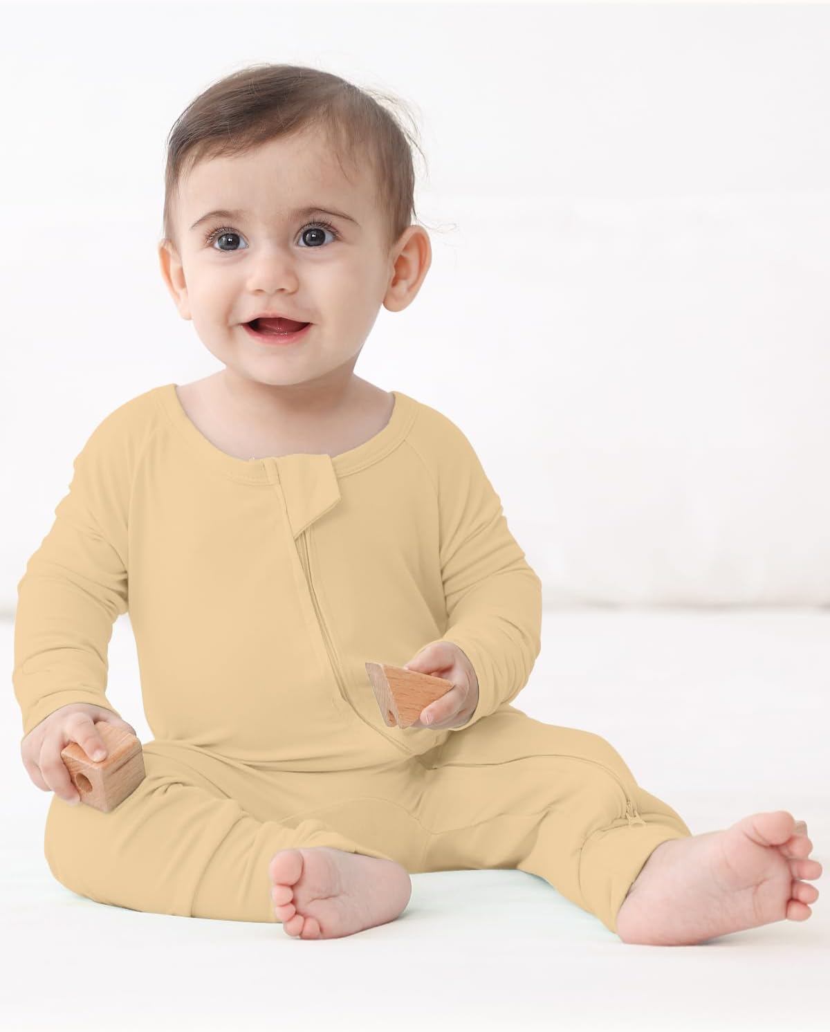 GUISBY Rayon Bamboo Footless Sleepers for Baby Girls