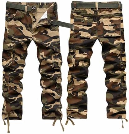 Slim Fit Camouflage Cargo Pants for Men - Functional Utility Pants