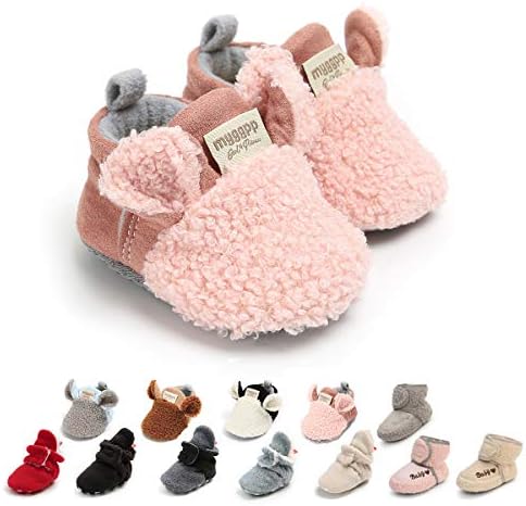Ohwawadi Soft Cozy Fleece Bottom Booties for Babies