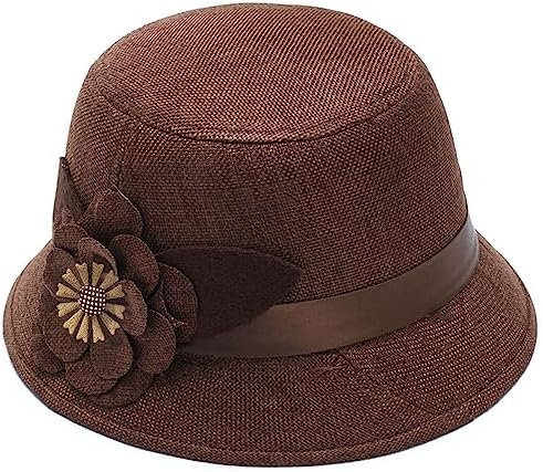 Elegant 1920s Round Straw Sun Hat for Women Girls