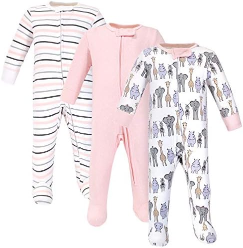 Hudson Baby Baby Girls Cotton Sleep and Play Set 1