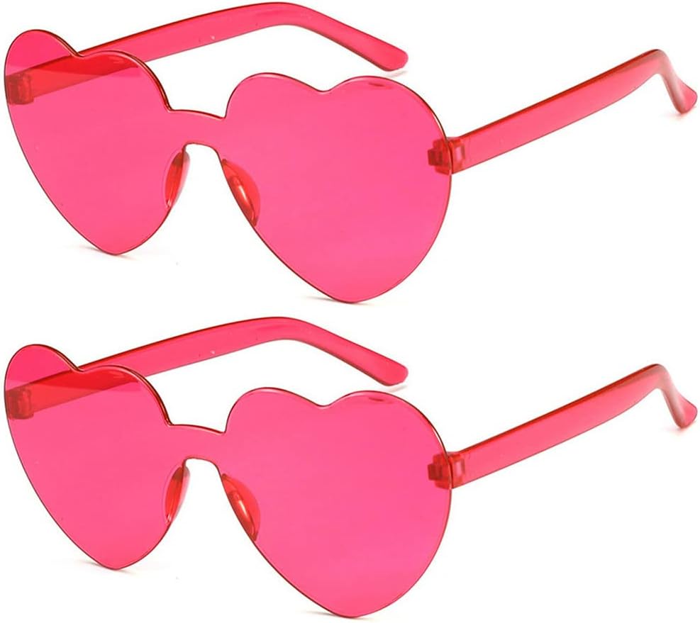 2Pcs Heart Shaped Sunglasses for Valentines Day