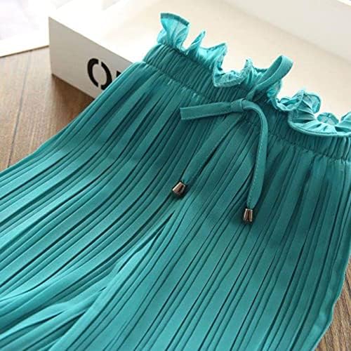 Baby Little Girls Soft Cotton Flowy Wide Leg Ruffled Pants