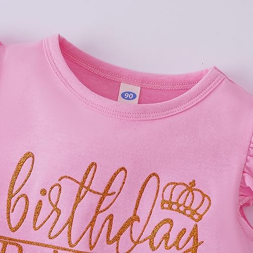 LYSMuch Princess Birthday Outfit Vest Skirt Set for Toddler Girls