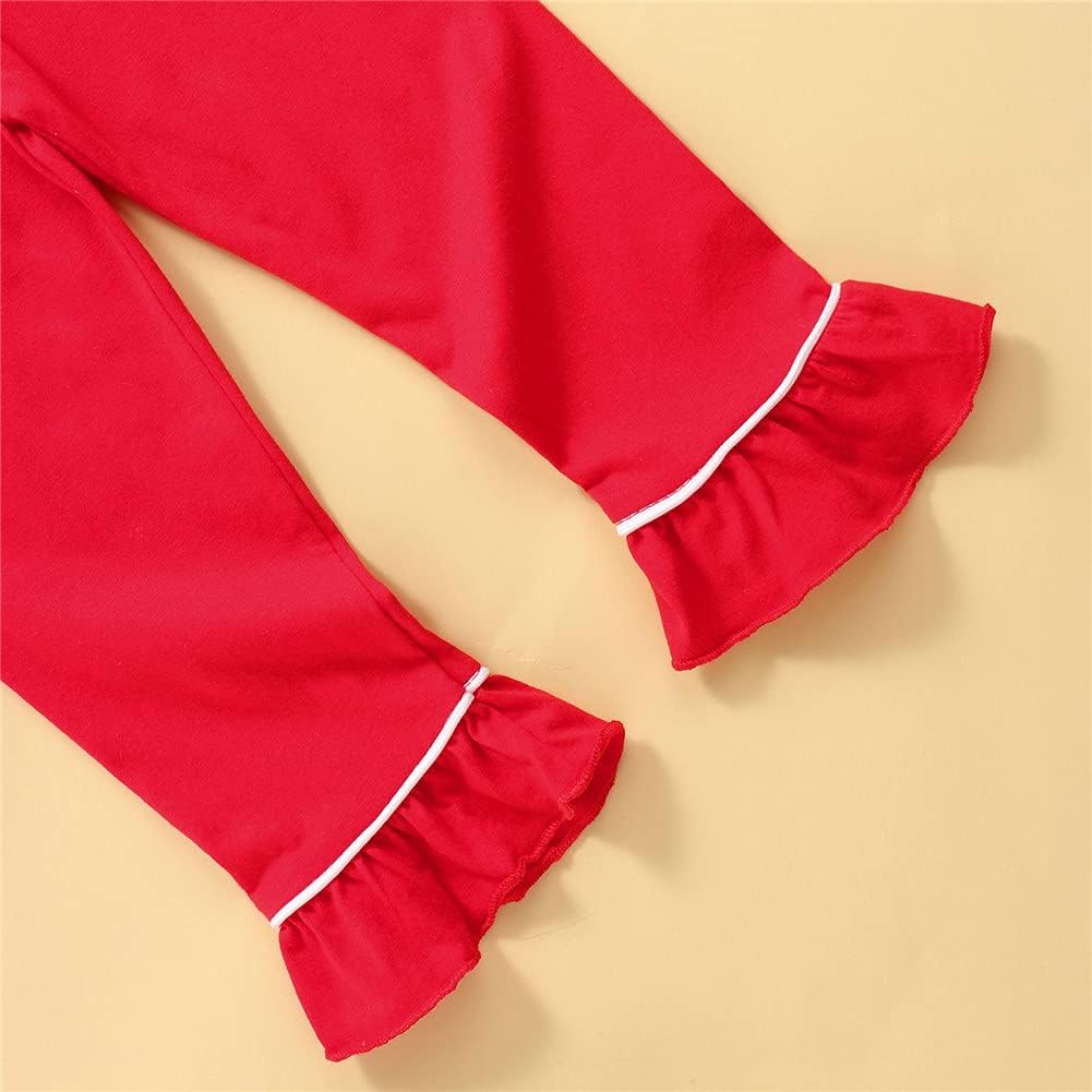 Pj Set for Toddler Girls Soft Ruffle Sleeve Pajamas