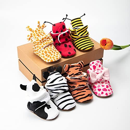 Ohsofy Winter Soft Booties for Babies Non-Slip Warm Hook Loop