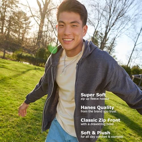 Hanes Mens EcoSmart Fleece Full-Zip Hoodie