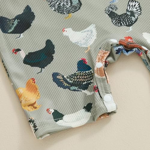 SAYOO Cow Print Baby Romper Western Farm Clothes for Toddler and Kids