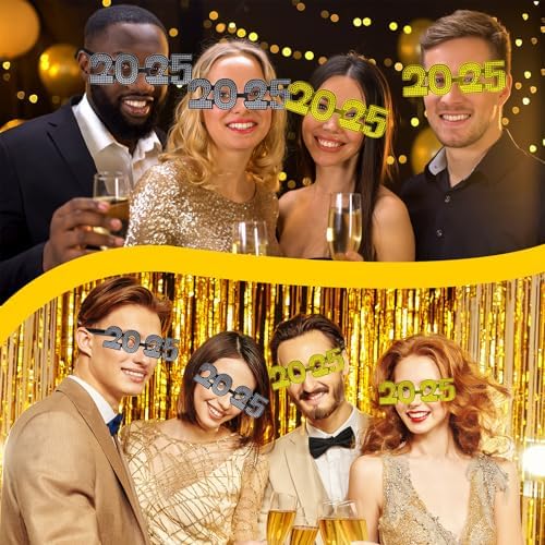 2025 New Year Glitter Glasses