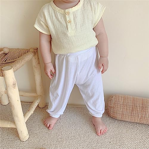 High Waist Elastic Summer Cool Pants for Girls - Comfortable and Lightweight