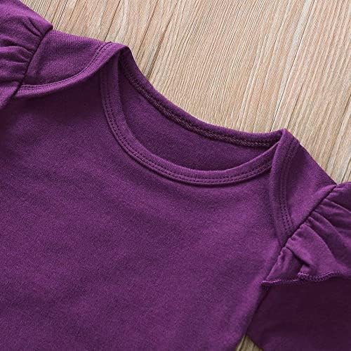 Aoswep Newborn Baby Girl Ruffle Romper Set with Floral Pants and Headband