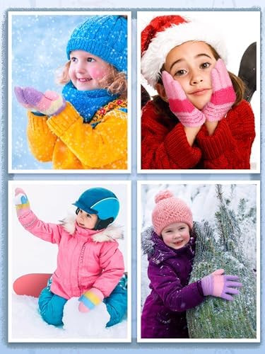 SATINIOR Toddler Winter Gloves 6 Pairs Soft and Warm
