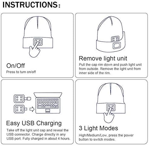 Winter LED Beanie with Light for Him