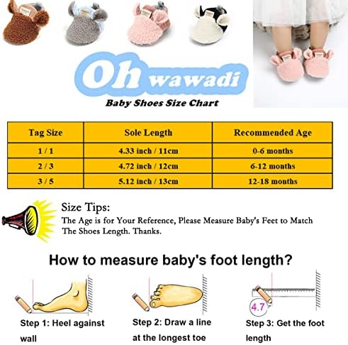 Ohwawadi Soft Cozy Fleece Bottom Booties for Babies