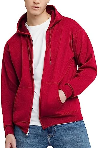 Hanes Mens EcoSmart Fleece Full-Zip Hoodie