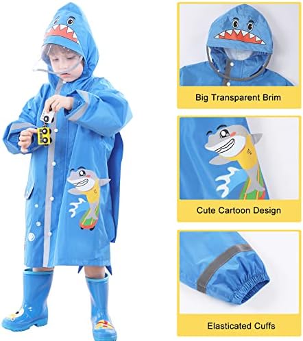 Hovkib Kids Eco-Friendly Waterproof Raincoat for Toddler Girls Boys
