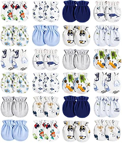 Geyoga 24-Piece Newborn Mittens Soft Elastic for 0-6 Months