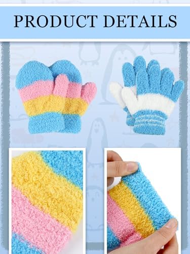 SATINIOR Toddler Winter Gloves 6 Pairs Soft and Warm