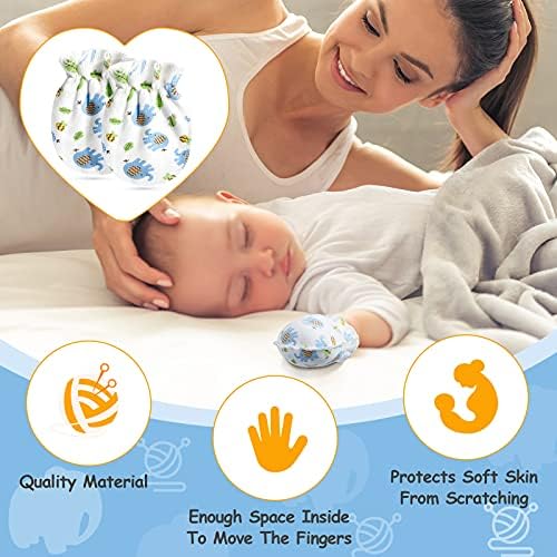 Geyoga 24-Piece Newborn Mittens Soft Elastic for 0-6 Months