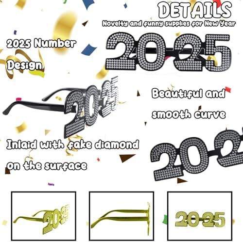 2025 New Year Glitter Glasses