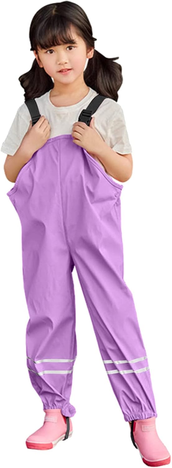 Rain Dungarees Unisex Toddler - Waterproof Windproof Hooded Suspension