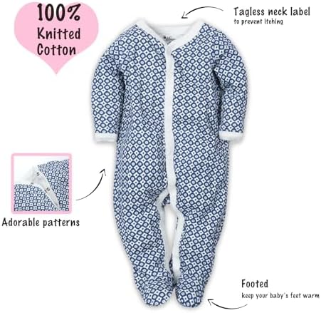 Soft Cotton Unisex Baby Footies Multi Pack