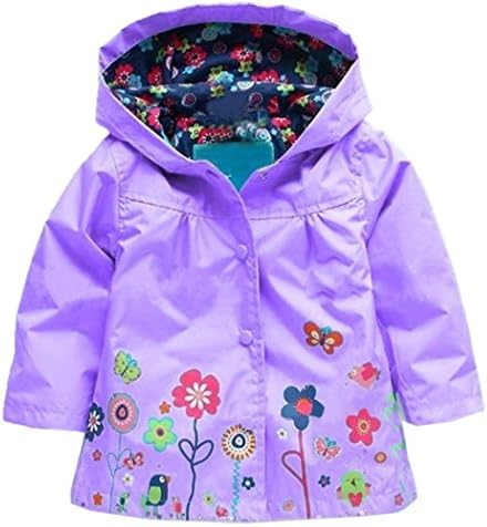Cute Hoodie Outwear for Baby Girls Kids Waterproof Raincoat