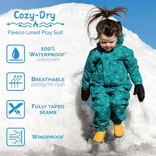 JAN JUL Waterproof Fleece Lined Snow Suit Coveralls for Toddlers and Kids
