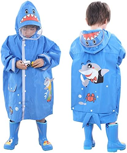 Hovkib Kids Eco-Friendly Waterproof Raincoat for Toddler Girls Boys