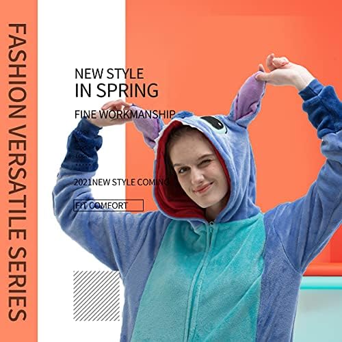 COSUSKET Halloween Flannel Onesie Pajamas for Men Women Animal Animal Costume