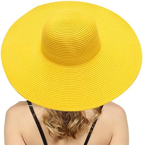 Womens Wide Brim Straw Sun Hat