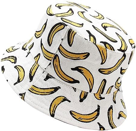 Fruit Print Bucket Hat Reversible Packable Sun Hat for Women Men