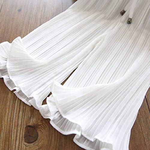 Baby Little Girls Soft Cotton Flowy Wide Leg Ruffled Pants