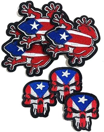 Puerto Rican Flag Iron On Patch Boricua PR Strong Coqui