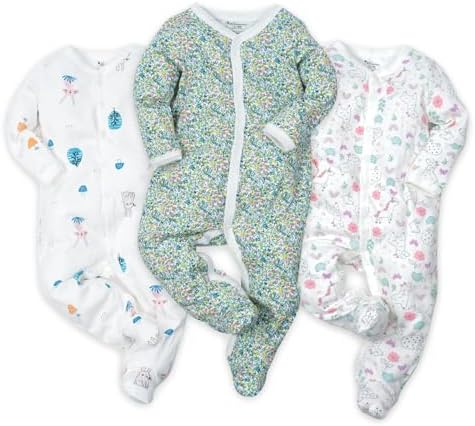 Cotton Multi Pack Long Sleeve Baby Jumpsuits for Girls