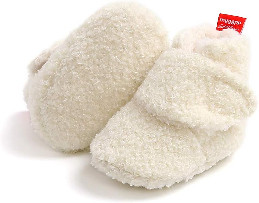 COSANKIM Baby Booties Fleece Non-Slip Stay-On Winter Warm