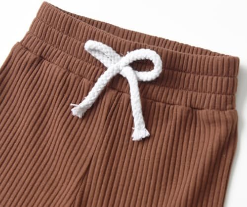 Ribbed Cotton Romper Pants Set for Newborn Boys Girls