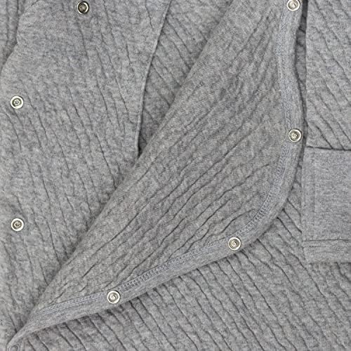 Organic Cotton Matelasse Kimono Coverall Gray Heather 6-9 Months