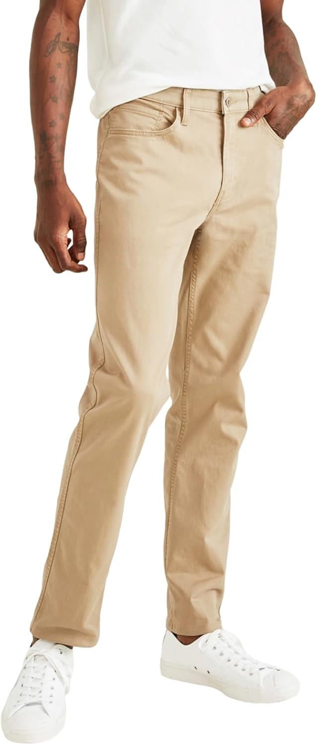 Durable Straight Fit Khaki Pants for Men