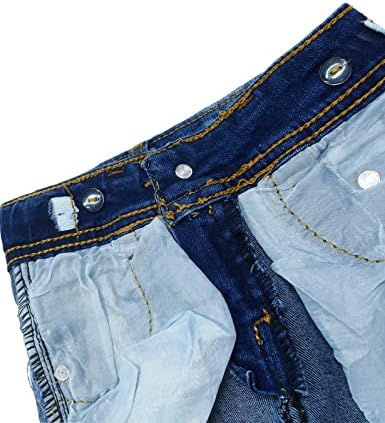 KIDSCOOL SPACE Baby Jeans Ripped Stretch Denim with Embroidered Letters