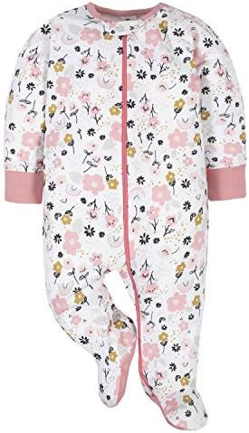 Gerber Baby Girls 4-Pack Sleep N Play Footie