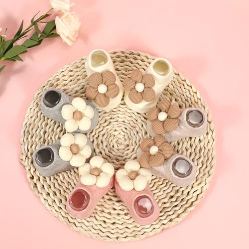 Floral Non-Slip Baby Socks for Girls