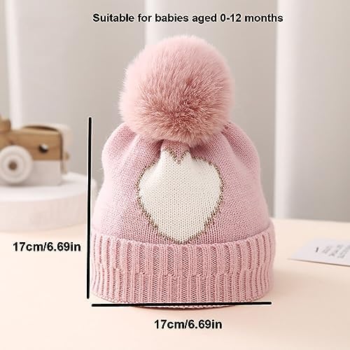 Surakey Baby Knitted Hat with Pompom Winter Beanie