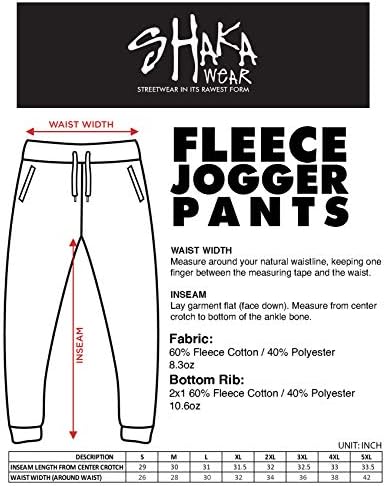 Shaka Wear Mens Fleece Joggers Sweatpants S5XL