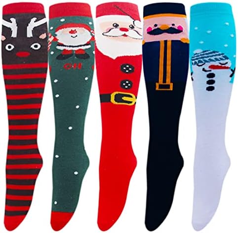 MarJunSep 3-13 Years Christmas Knee High Leak-Proof Socks